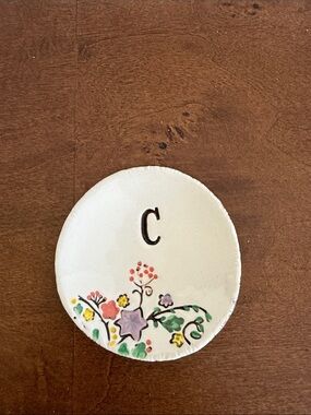 Anthropologie Initial Ceramic Dish - C
